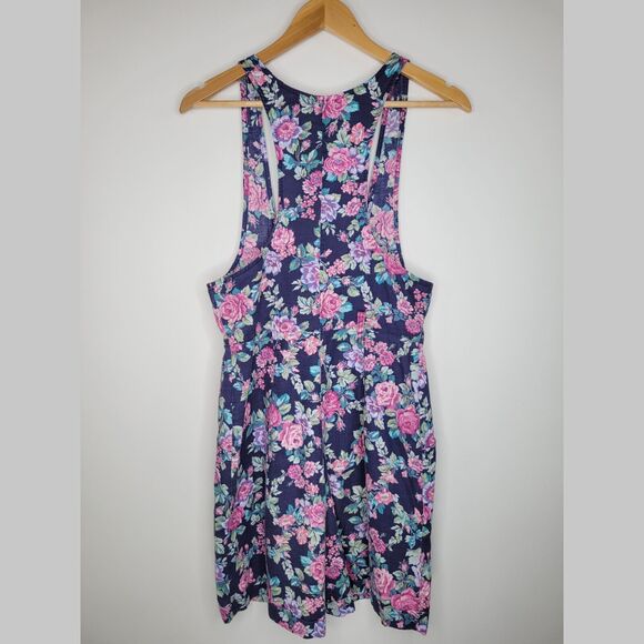 Vintage A. BYER Floral Romper 6" Inseam Size 9 Underbust Low Front 90s Kidcore - Picture 2 of 11
